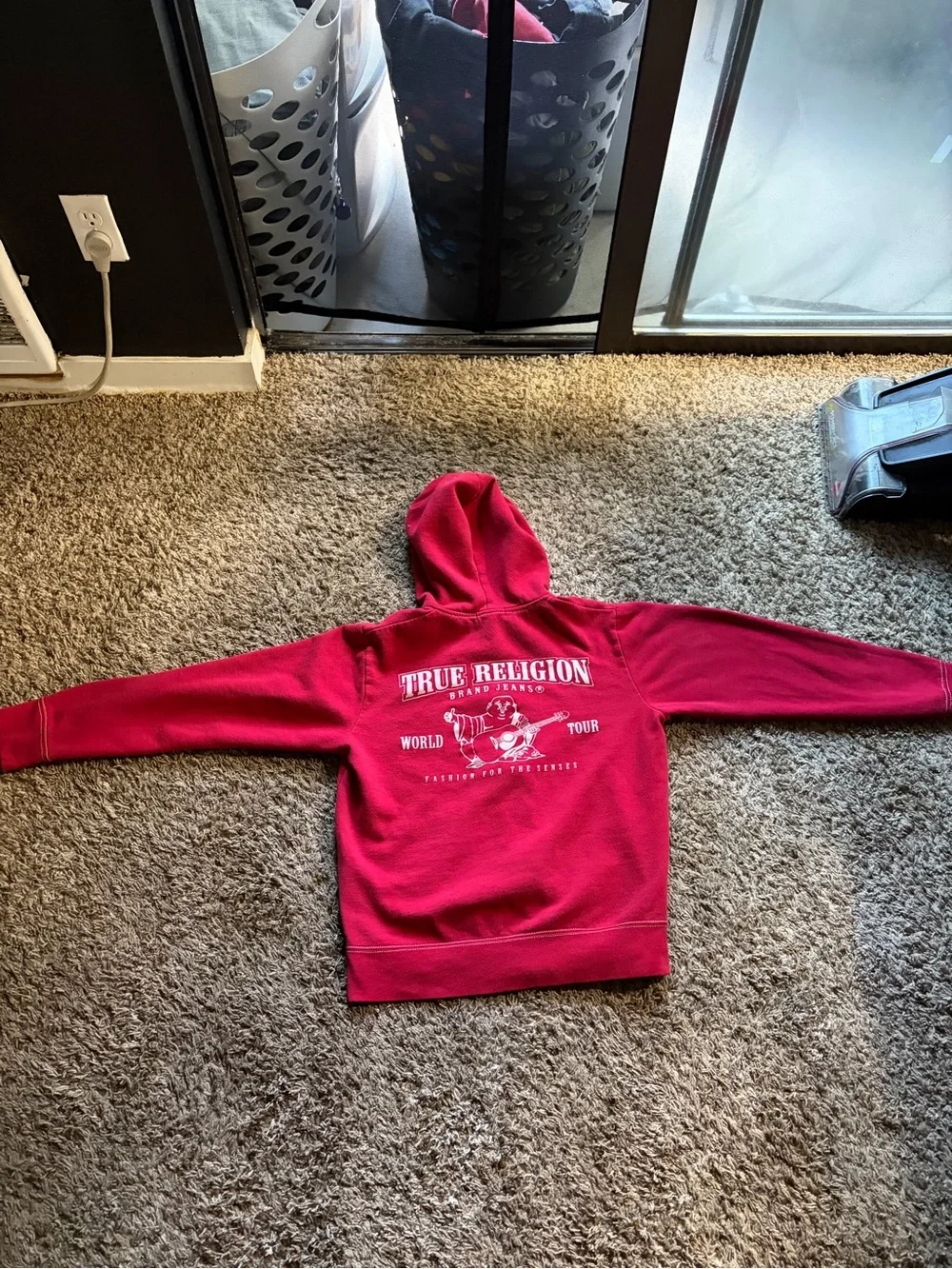 True Religion Red Hoodie - Logo Graphic Back